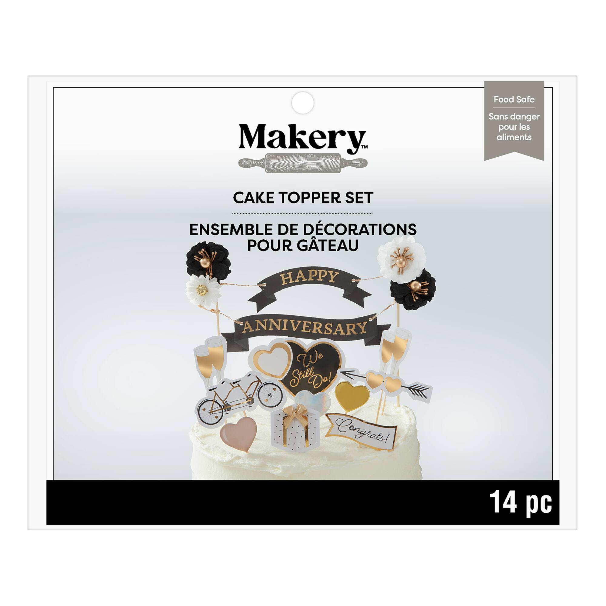 Happy Anniversary Cake Topper Set by Makery®